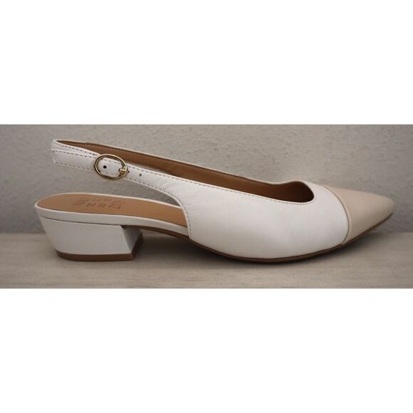 Naturalizer I8728M3100 Women Sz 8M White/Porcelain Leather Banks Slingback Pumps - Picture 6 of 14